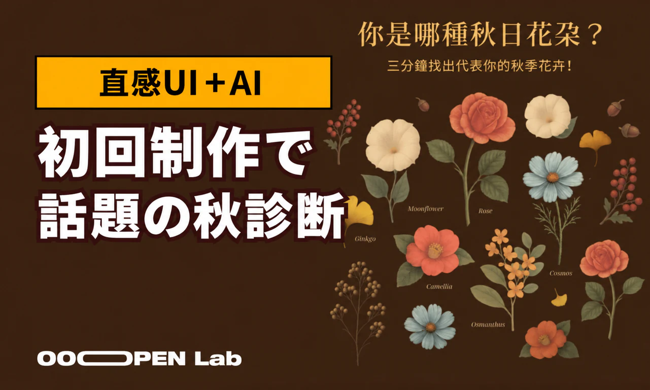 心理テスト - 直感的なUIとAI機能で、初めてでも話題の秋テーマ心理テストに｜OOOPEN Lab
